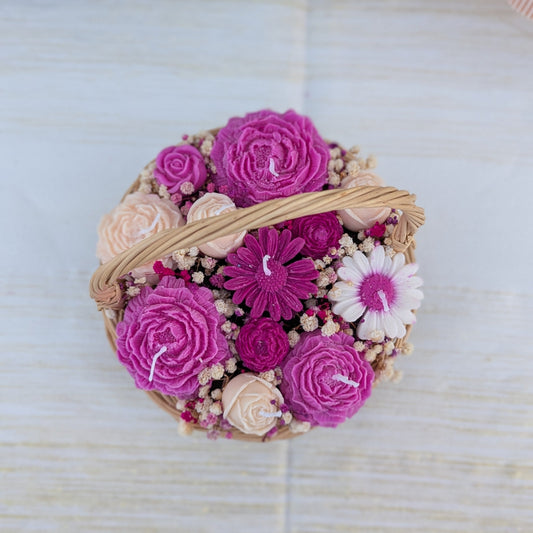 Panier de rose - Bougies Soja parfumée