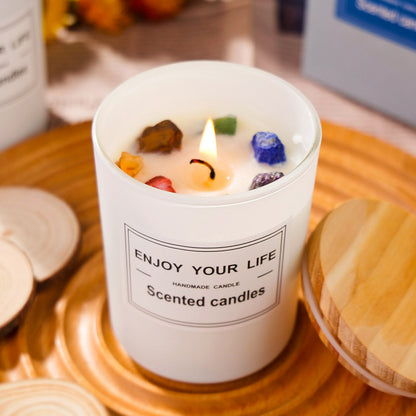 Bougie d’Aromathérapie en Pierre de Cristal Naturelle